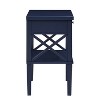 Comfort Pointe Marta Nightstand Midnight Blue: Transitional Style Bedside Table with Shelf, MDF & Hardwood - 3 of 4