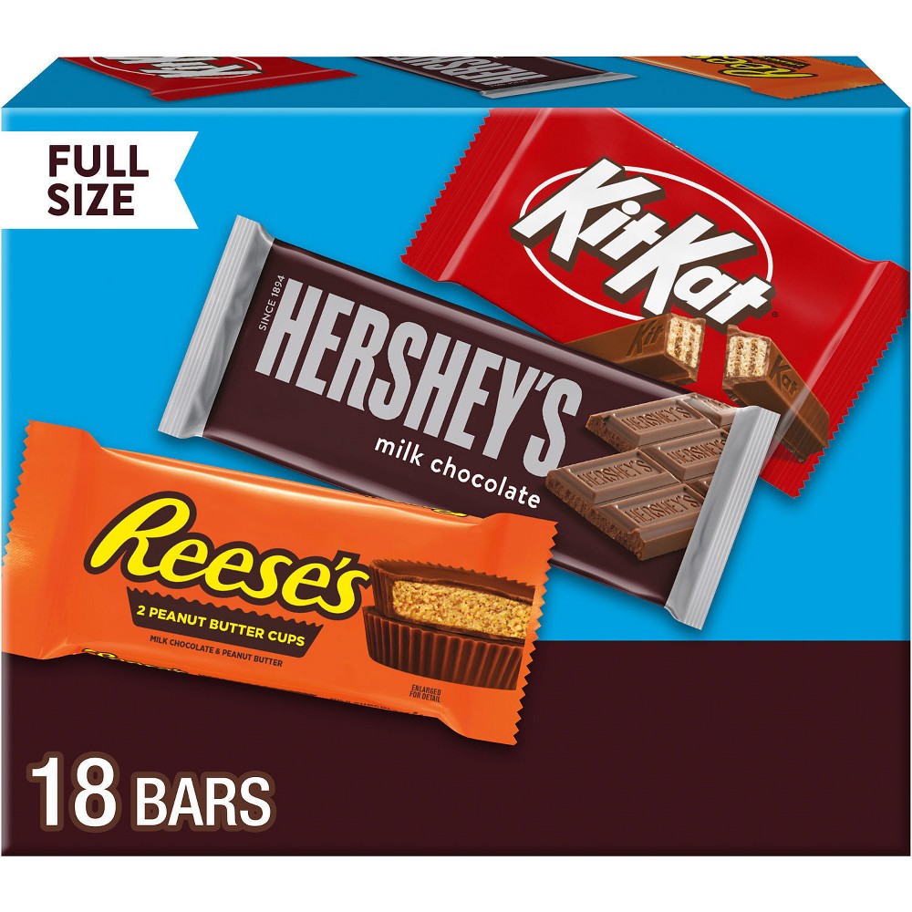 UPC 034000405978 product image for Reese's, Hershey's and Kit Kat Milk Chocolate Candy Bars Variety Pack - 18ct | upcitemdb.com