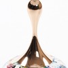 Small Metal Round End Table with Mermaid Tail Pedestal and Tray-Style Top for Living Room - 4 of 4