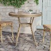 Flash Furniture Lourdes Indoor/Outdoor Commercial Bistro 31.5" Table, PE Rattan, Glass Top, Bamboo Print Aluminum Frame - 2 of 4