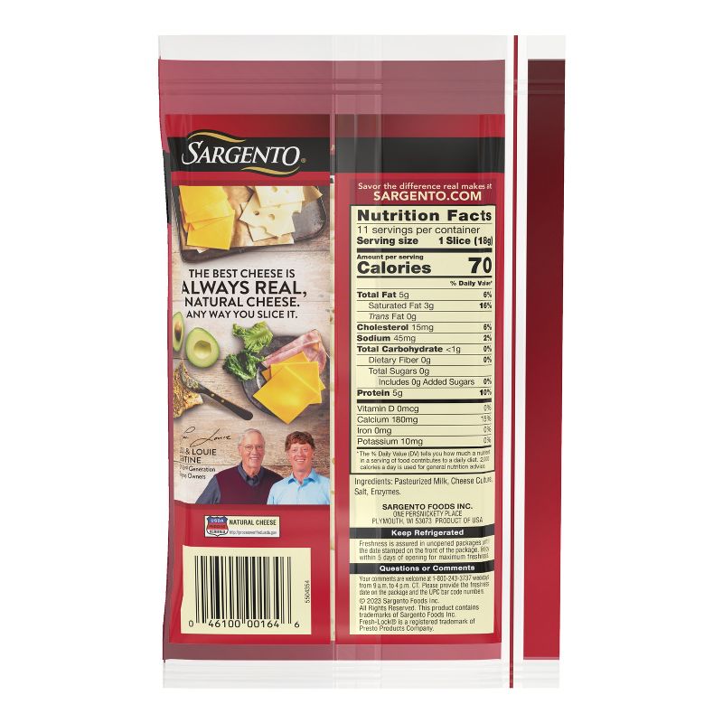 Sargento Natural Baby Swiss Sliced Cheese - 7.5oz/11 slices, 3 of 10