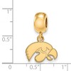 Black Bow Jewelry 14k Yellow Gold Plated Sterling Silver Iowa Hawkeyes NCAA Bead Charm - 2 of 3