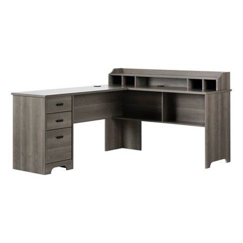 Functional L Shaped Desk With Storage Gray - Techni Mobili : Target