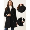 INSPIRE CHIC Women's Winter Peter Pan Collar Double Breasted Slant Pocket Button Down Belted Pea Coats - 2 of 4