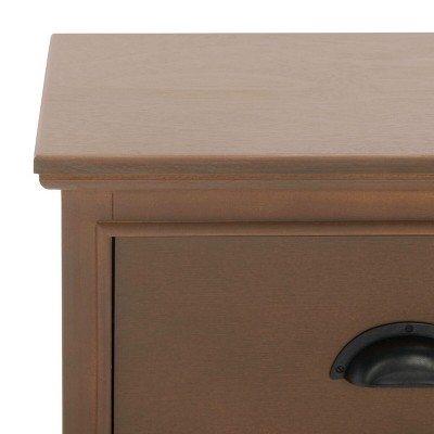 Transitional Beige Pine 3-Drawer Rectangular Side Table