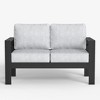 LayinSun Aluminum Patio Loveseat Sofa, All-Weather Metal Modern 2 Seater Outdoor Sofa with 5" Thick Cushion - 3 of 4