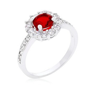 Slickblue 2.1 Ct Round Cut Classic Halo Ring for Women in Rhodium Plated, in 6 Color Options, Sizes 5-10 - 1 of 4