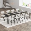 Modern Dining Table Chair Set for 4, Kitchen Table with Storage Rack and 4 Beige Boucle Chairs - 3 of 4