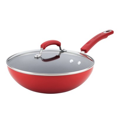 Rachael Ray Classic Brights 11" Covered Stir Fry Pan Red Gradient