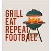 Grill, Eat, Repeat, Football Adult Long Sleeve Hoodie - 2 of 3