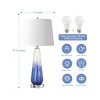 27'' Glass Table Lamp 3 Color For Living Room Set Of 2,Table Lamps With 2 USB Ports And White Fabric Shade,Modern Table Lamps Bedroom-The Pop Home - 4 of 4