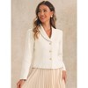 Allegra K Women's Lapel Collar Long Sleeve Blazer Jackets - 4 of 4
