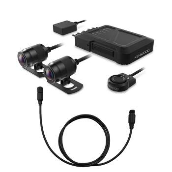 Kenwood STZ-RF200WD Motorsports HD Dash Cam with GPS and Rear-View Camera with a Kenwood STZ-RFCC500 16ft (5m) Extensional Cable