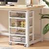 Vtopmart Plastic Drawer Storage Orangizer, 4 Tier 6 Drawers with Wheels for Office Supplies,  Under Desk Storage for Office, Bathroom, Dresser - 2 of 4