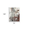 Ivory Gray and Rust Abstract Power Loom Area Rug - 3 of 4