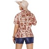LA LEELA Women's Button Down Blouses Beach Summer Button Up Short Sleeve Tropical Vacation Hawaiian Shirts Coverup Blouses for Women - 3 of 4