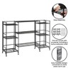 Breighton Home 32.5" Xtra Storage 3 Tier Folding Metal Shelves with Set of 3 Extension Shelves in Black - 4 of 4