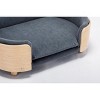 VASIP  Elevated Dog Bed Pet Sofa with Solid Wood Legs and  Bent Wood Back, Modern Velvet Dog Bed Design for Medium Dogs,Light Gray - 4 of 4