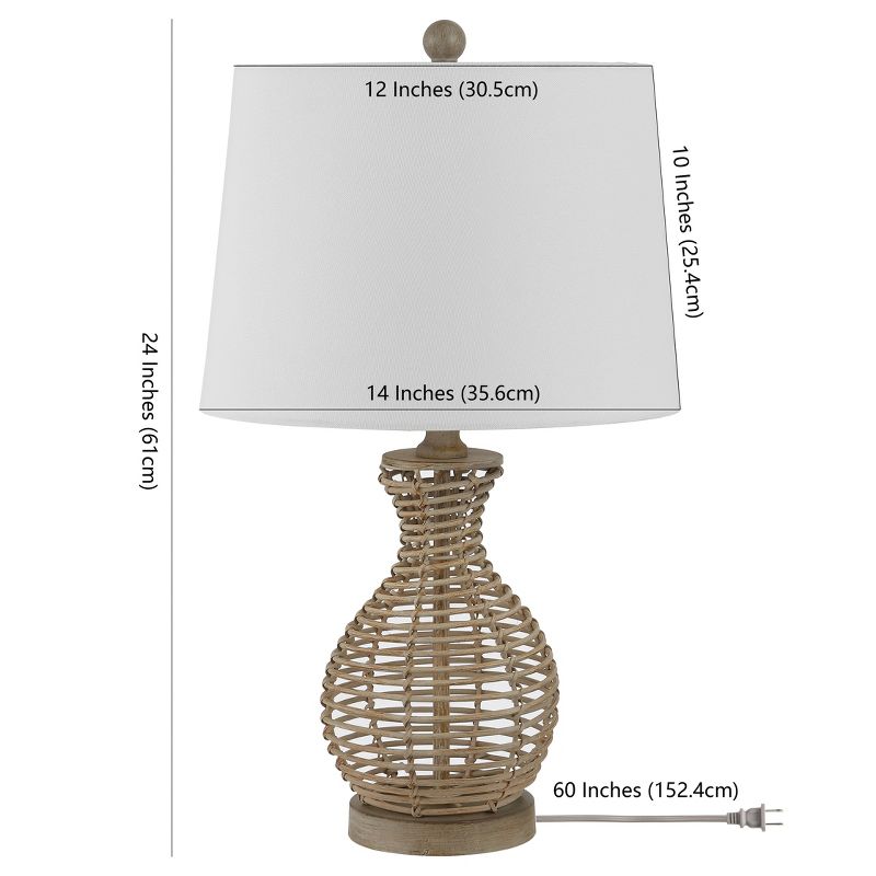 Flora Seagrass Table Lamp - Natural - Safavieh., 3 of 4