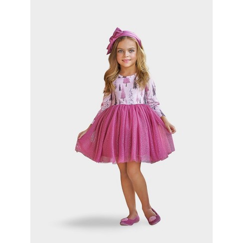 Winter Blush Tree Print Tulle Tutu Dress Mia Belle Girls, Pink, 7y : Target