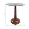 Round Modern Wood and Glass Accent Table Side Table for Home, Office, Bedroom, and Living Room - 3 of 4