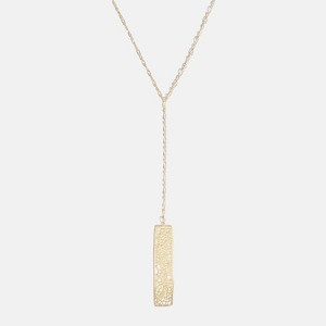 sanctuaire Rectangle Geometric Floral Pendant Y Necklace Gold - 1 of 2
