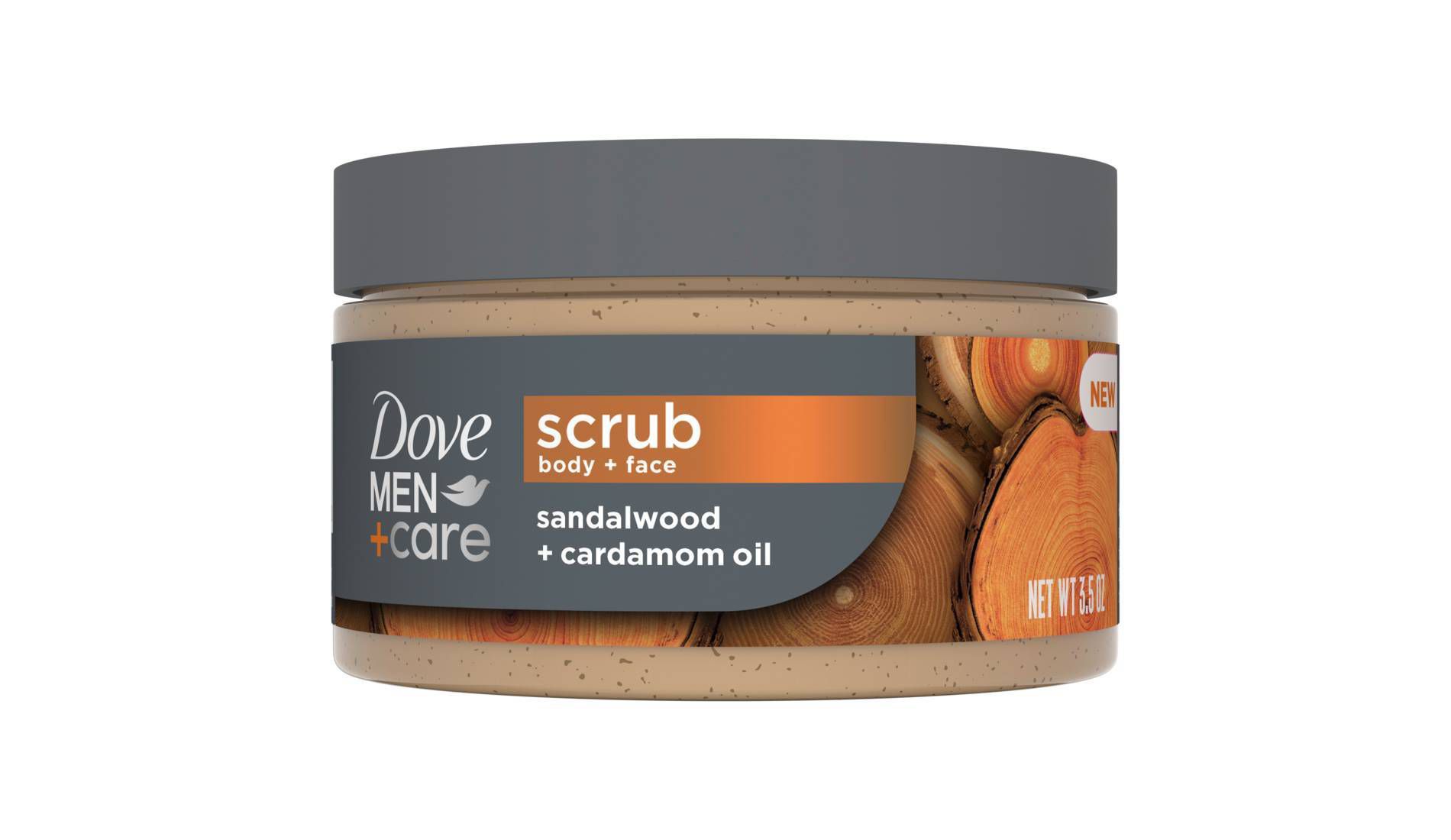 Dove Men+Care Mini Body Scrub - Trial Size - Sandalwood Naturals - 3.5oz: Moisturizing, Exfoliating, Whole Body