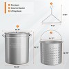 Karl Home 62 QT Stainless Steel Stock Pot with Strainer Basket , Lid and Hook - 2 of 4