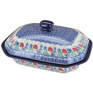 Blue Rose Polish Pottery 662 Ceramika Artystyczna Medium Covered Baker - 1 of 2