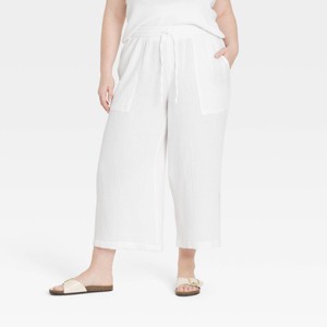 Women's High-Rise Gauze Wide Leg Pull-On Pants - Universal Thread™ - 1 of 3