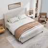 KWPZQEB Platform Bed Frame with High Upholstered Headboard and Wooden Slats Support, Linen Cloth, No Box Spring Needed, Easy Assembly - 3 of 4