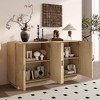 ORRD TREXM 4-Door Storage Sideboard - Wood Cabinet w/Semi-Circular Handles & Adjustable Shelves for Dining/Living Room - 3 of 4