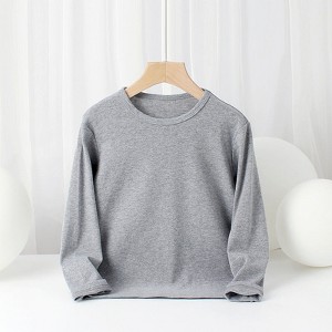 MyKids-Usa Baby Solid Color Pullover Cotton Crewneck Long Sleeve Basic Tops - 1 of 4