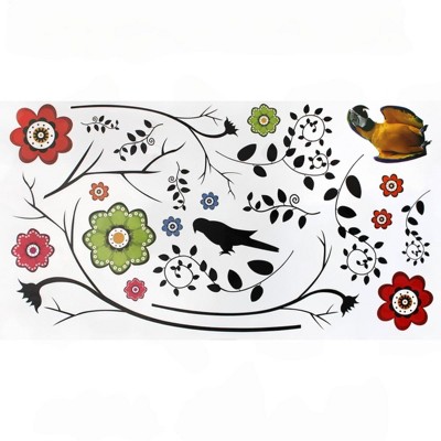Slickblue Flower Decor Vinyl Wall Stickers 13" x 23.5" – Multiple Beautiful Floral Design Options for Decor