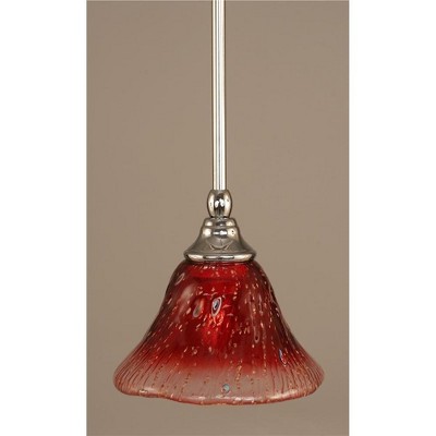 Toltec Lighting Any 1 - Light Pendant in  Chrome with 7" Raspberry Crystal Shade