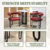 Household Mid-Century Modern PU Fabric Upholstered Barrel Dining Chairs Set of 2 for Kitchen & Living Room, Light Brown - 4 of 4