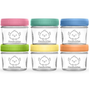 6pk Prep Baby Food Storage Containers, 4 oz Leak-Proof, BPA Free Glass Baby Food Jars for Feeding - 1 of 4