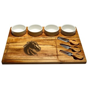 NCAA California Berkeley Golden Bears Large Acacia  Charcuterie Board with Ceramic Dip Bowls & Cheese Knife set - 1 of 4
