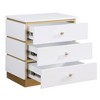 Best Master Furniture,Tambert White Lacquered Side Table with Gold Accents - 2 of 4