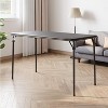 Rectangle Folding Table, Portable Card Table with Metal Frame, PU Leather Upholstered Desk, for Dining Room, Living Room, Office, Camping, Black - 4 of 4