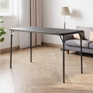 Acekool 4ft Portable Folding Table with PU Leather Surface, Metal Frame & Sturdy Support, Lightweight and Compact for Dining, Office, Outdoor - 1 of 4