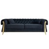 89" Embroidered Velvet Chesterfield Sofa with Gold Trim - 2 of 4