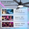 Airsurfer 52" Ceiling Fan with 3 Colors LED Light and Memory Function,6 Speeds Quiet Motor,5"/10" Downrods,Remote Included,Ceiling Fan for Living Room - 4 of 4