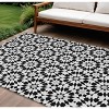 Black Gray And Silver Floral Medallion Washable Indoor Outdoor Area Rug - 2 of 4