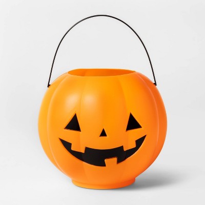 Orange Pumpkin Pail with Handle Halloween Trick or Treat Container - Hyde & EEK! Boutique™