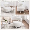Kumasinova Teddy Fabric Wingback Accent Chair, Armless Chair with Curved Backrest & Solid Wooden Legs, Upholstered Side Chair/Reading Chair - 4 of 4