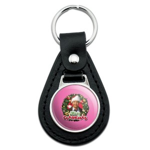 Christmas Vacation Merry Clarkmas Black Leather Keychain - 1 of 4