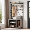 Garvee Hall Tree with Bench Coat Rack Shoe Bench Industrial Coat Tree with Storage Cubbies Entryway Coat Rack with Shoe Storage - 3 of 4
