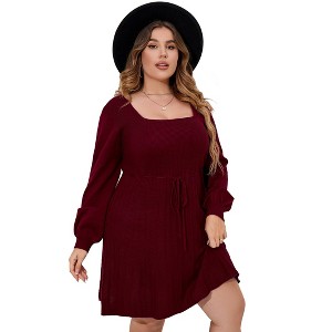 Plus Size Sweater Dresses for Curvy Women Maxi Dress Midi Fall Winter - 1 of 4