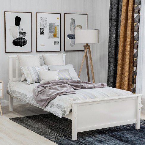 Clearance! White Twin Bed Frame with Storage Drawers, Wood Twin Platform  Bed Frame with Headboard, Modern Twin Bed Frame Bedroom Furniture with  Strong Wood Slat Support for Kids, No Box Spring Needed 